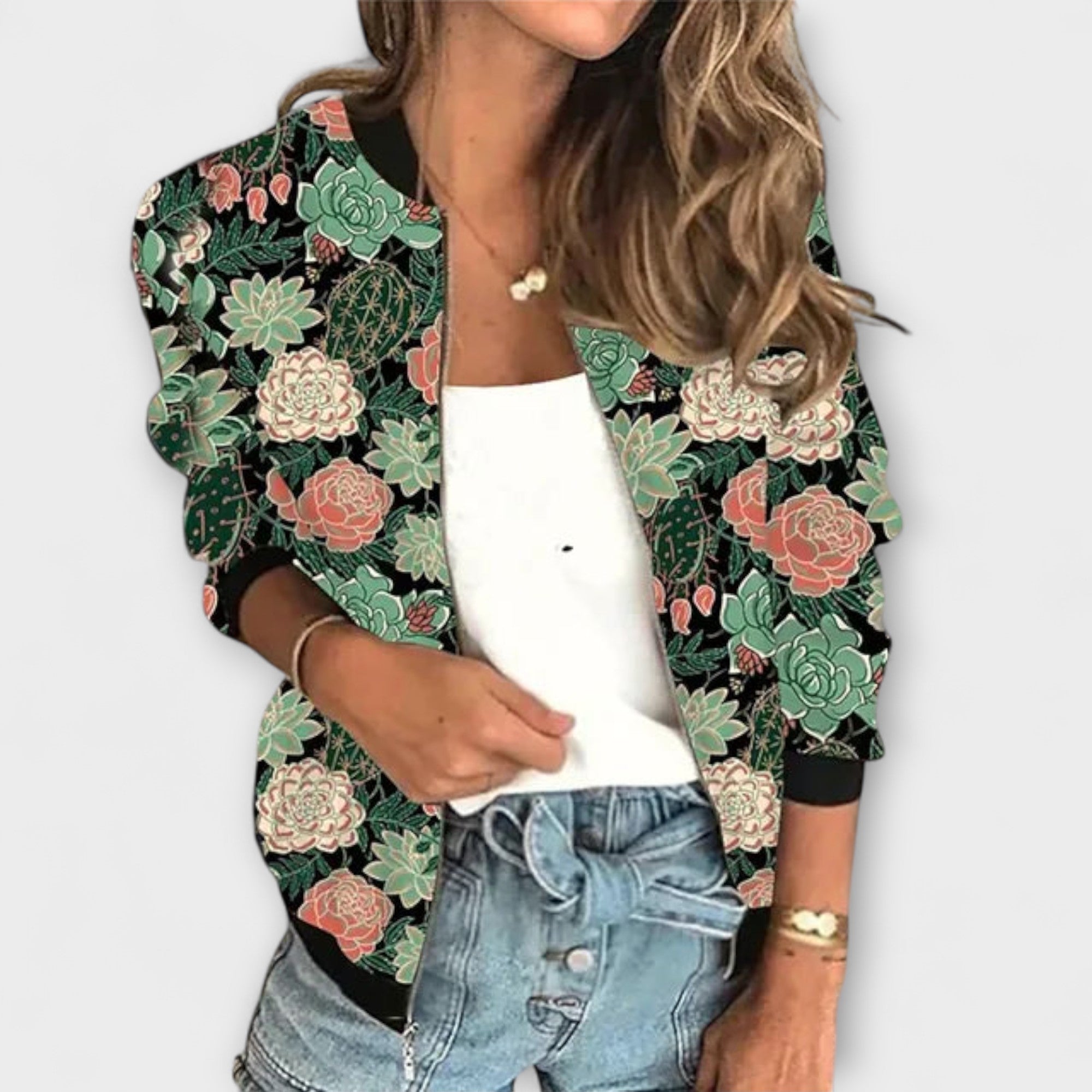 Gisela | Chaqueta estampada con cremallera