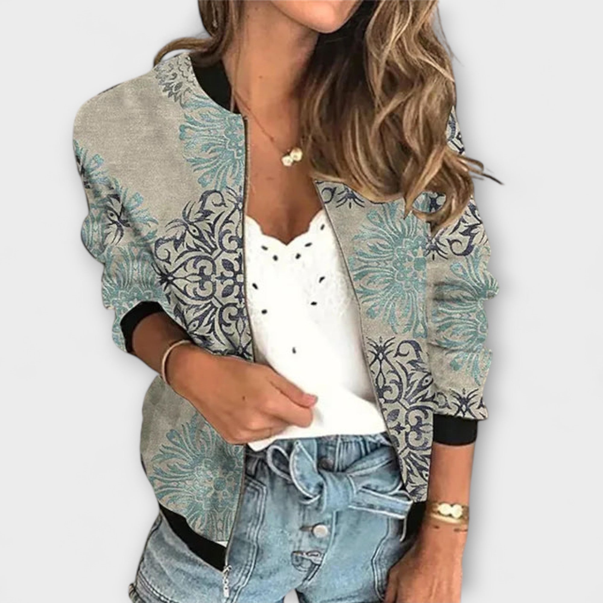 Gisela | Chaqueta estampada con cremallera