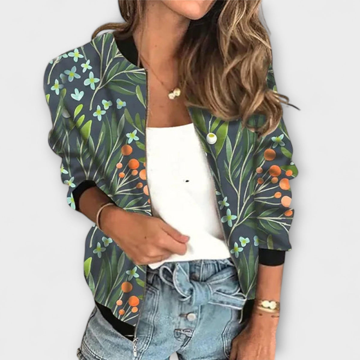 Gisela | Chaqueta estampada con cremallera