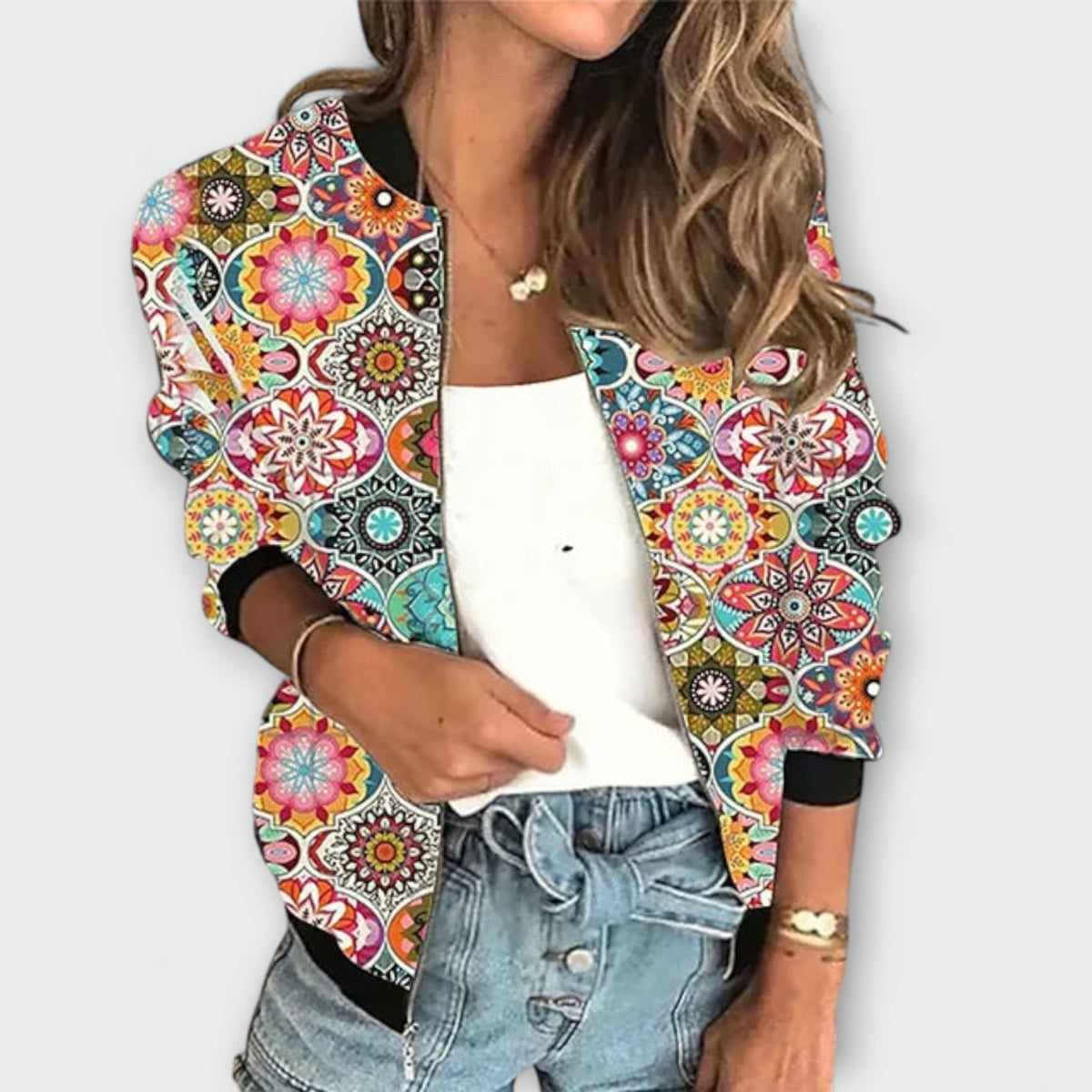 Gisela | Chaqueta estampada con cremallera