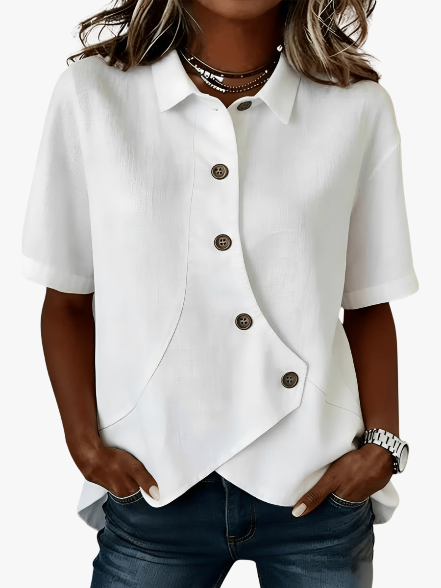 Frida | Blusa camisera de mezcla de lino (1+1 GRATIS)