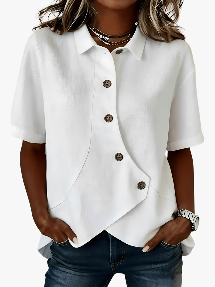 Frida | Blusa camisera de mezcla de lino (1+1 GRATIS)