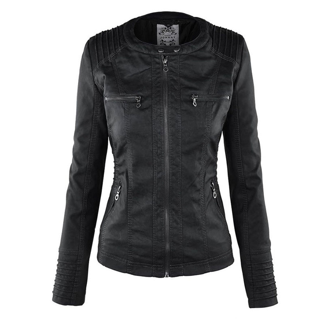 Erica | Chaqueta efecto piel con capucha y cremallera
