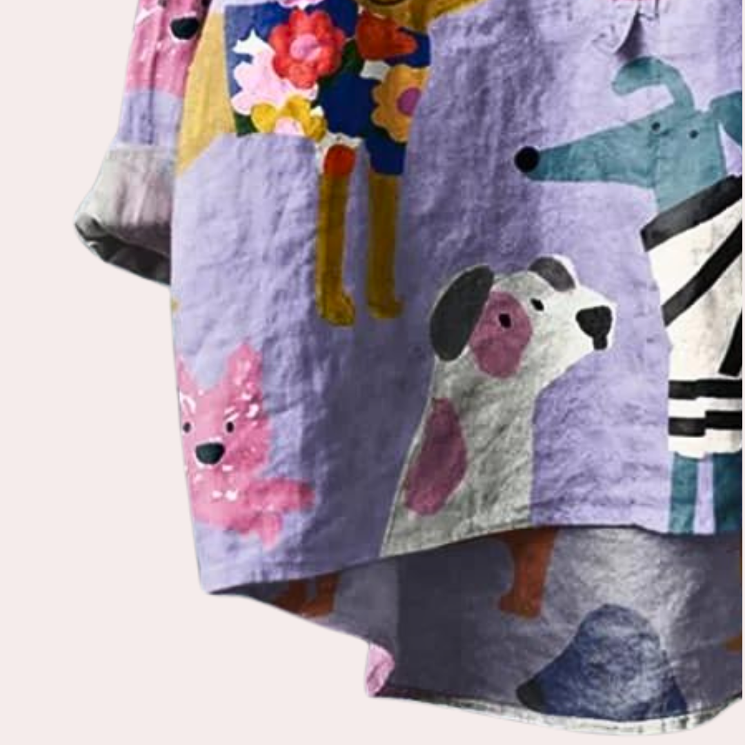 Noa | Blusa larga con estampado de perritos