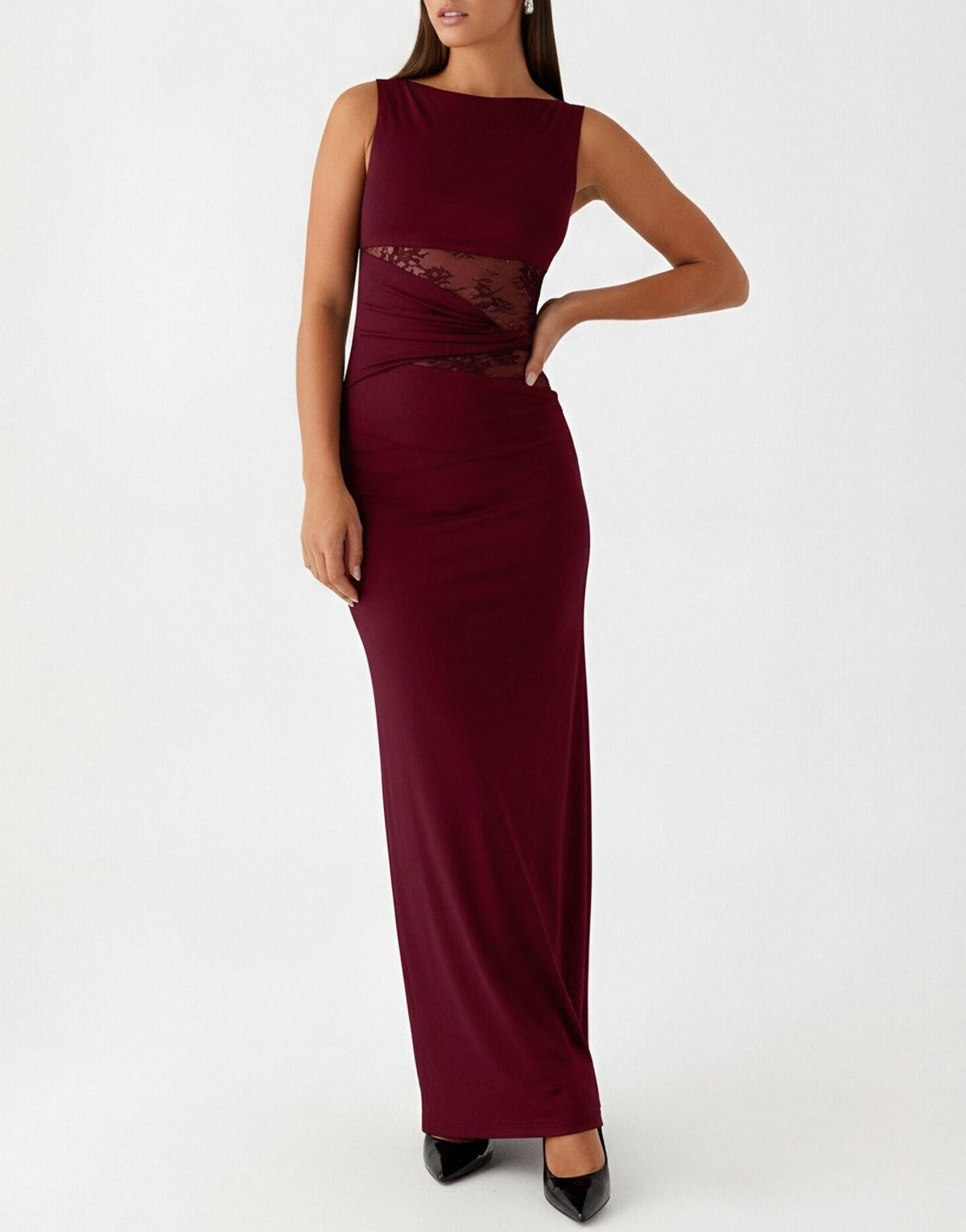 Marta | Vestido de noche con aberturas de encaje