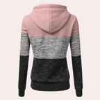 Trui Dames met Knusse Capuchon en Opvallend Color Block Ontwerp