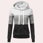 Trui Dames met Knusse Capuchon en Opvallend Color Block Ontwerp