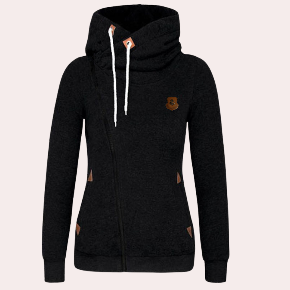 Selena | Chaqueta de punto con cremallera asimétrica