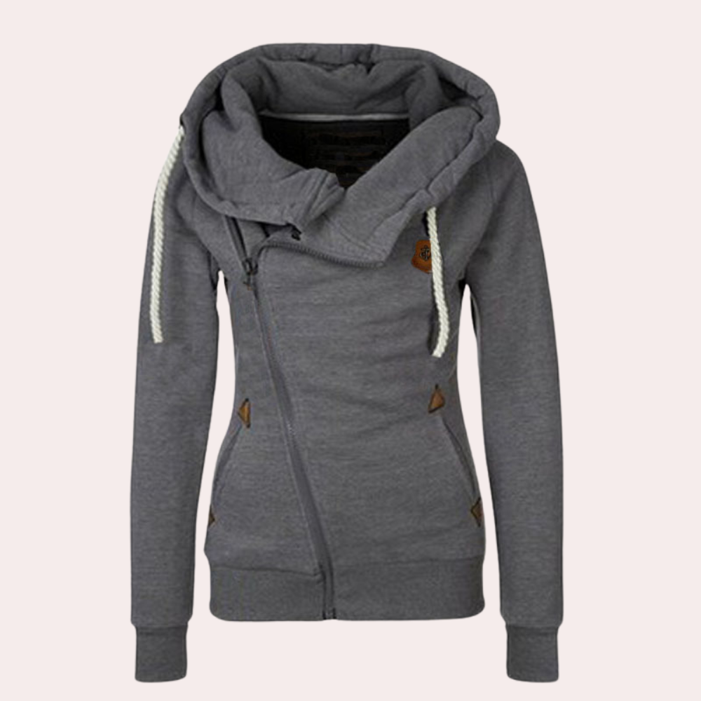 Selena | Chaqueta de punto con cremallera asimétrica