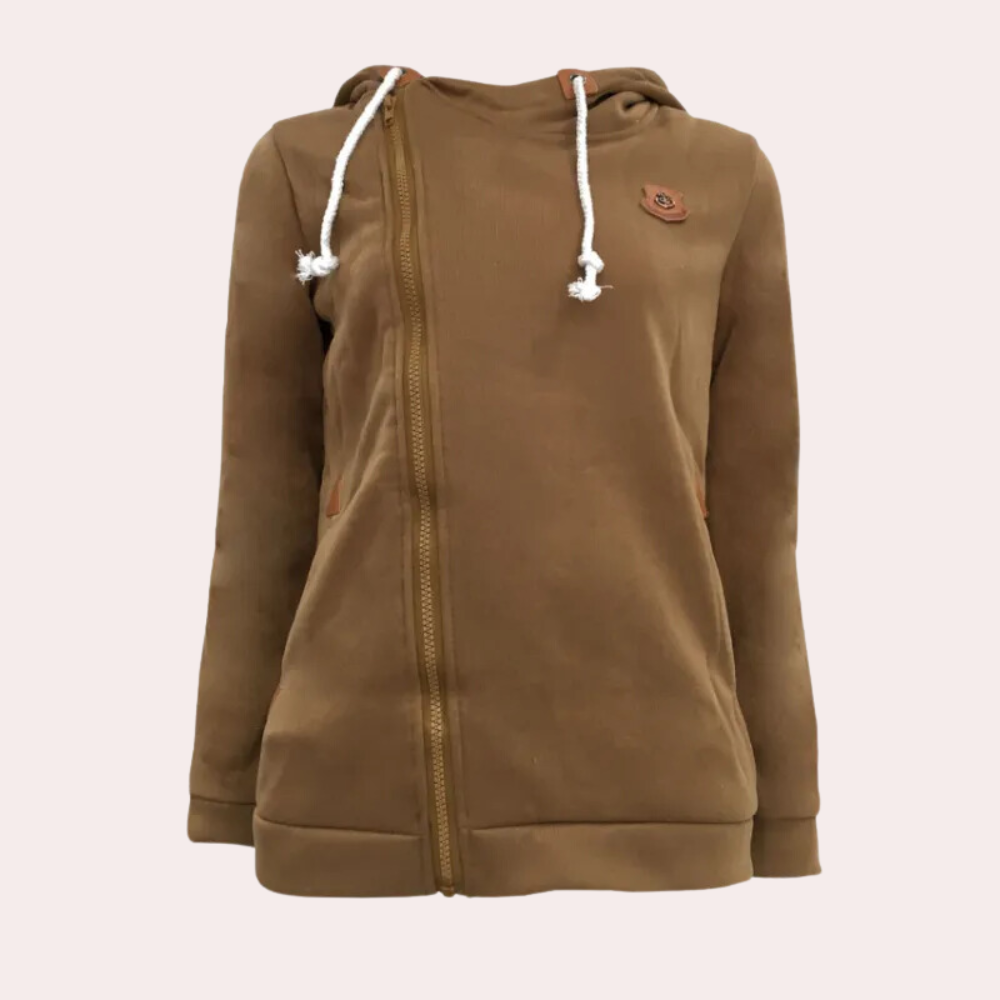 Selena | Chaqueta de punto con cremallera asimétrica