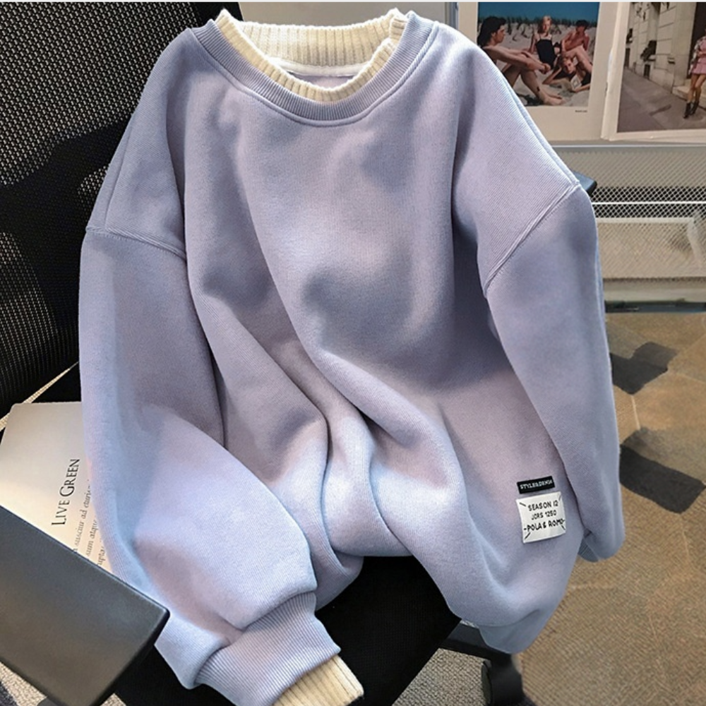 Nieves | Jersey de algodón holgado con cuello redondo
