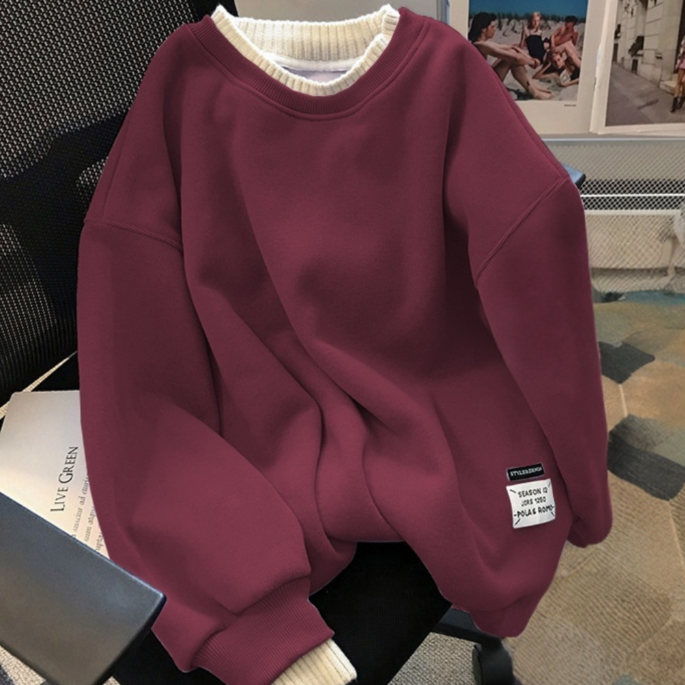 Nieves | Jersey de algodón holgado con cuello redondo