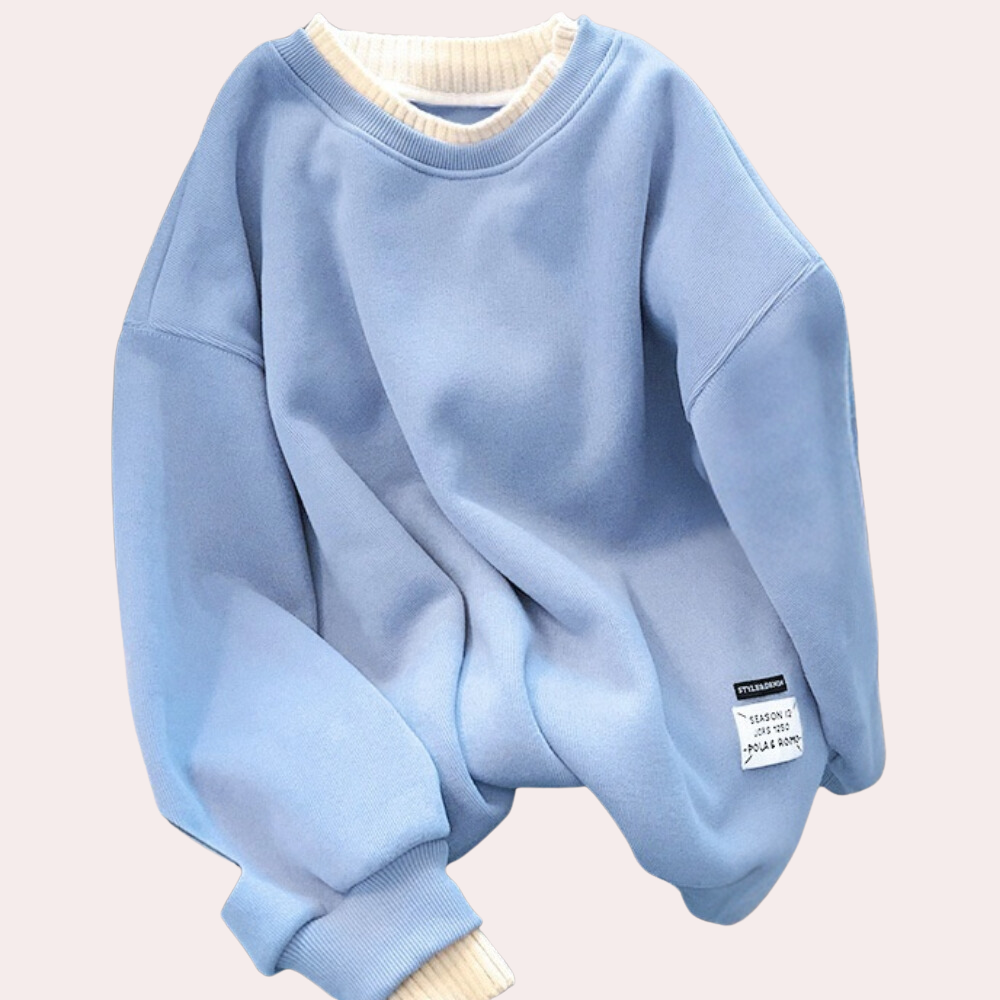 Nieves | Jersey de algodón holgado con cuello redondo