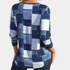 Trui Dames met Halve Rits en Modern Geometrisch Patroon voor Comfort