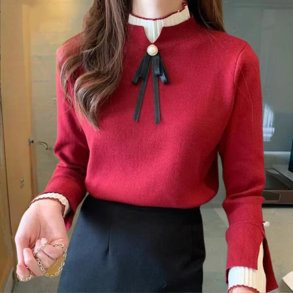 Noemí | Jersey de cuello alto con detalle de cinta