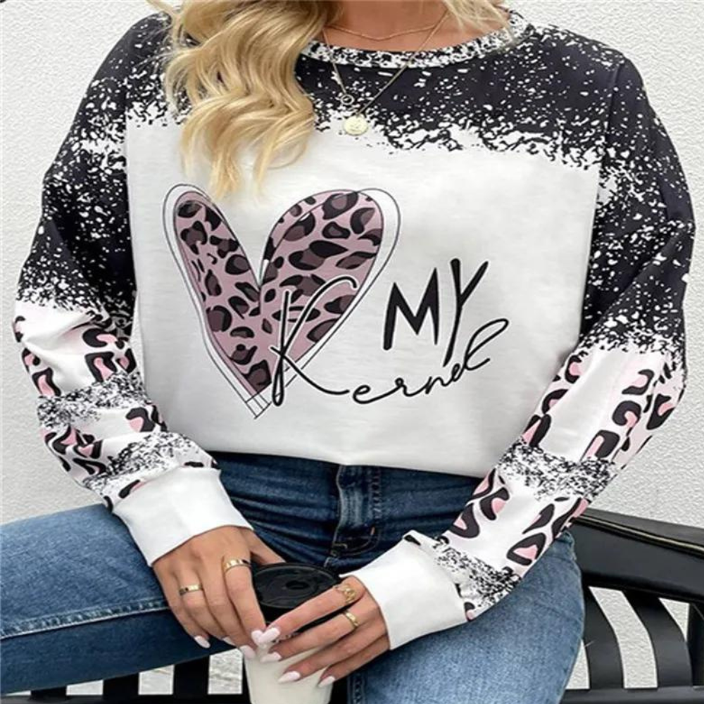 Jimena | Jersey de punto con cuello redondo estampado