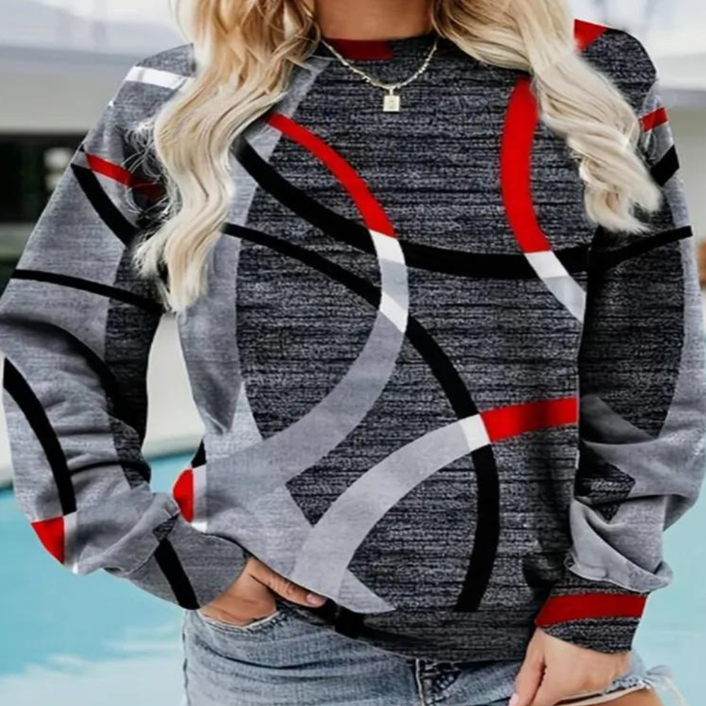 Jimena | Jersey de punto con cuello redondo estampado