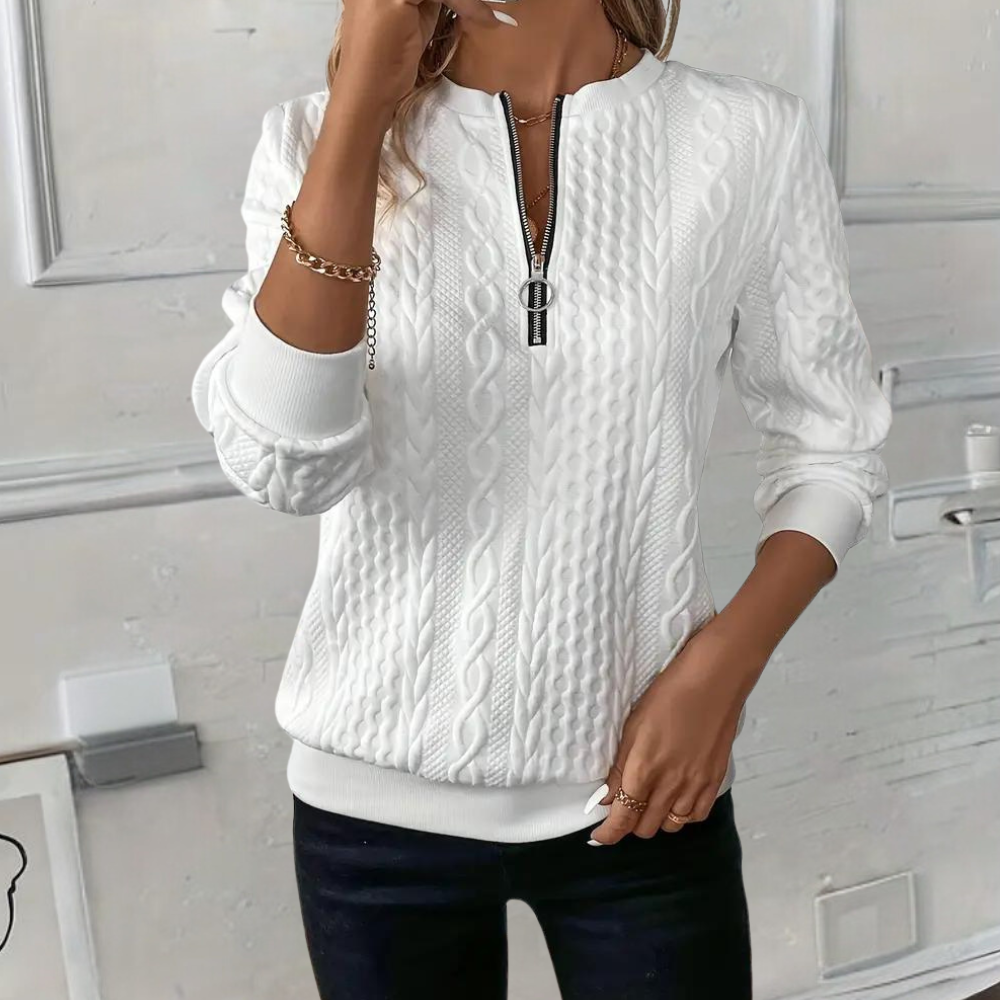 Silvia | Jersey de ochos con media cremallera
