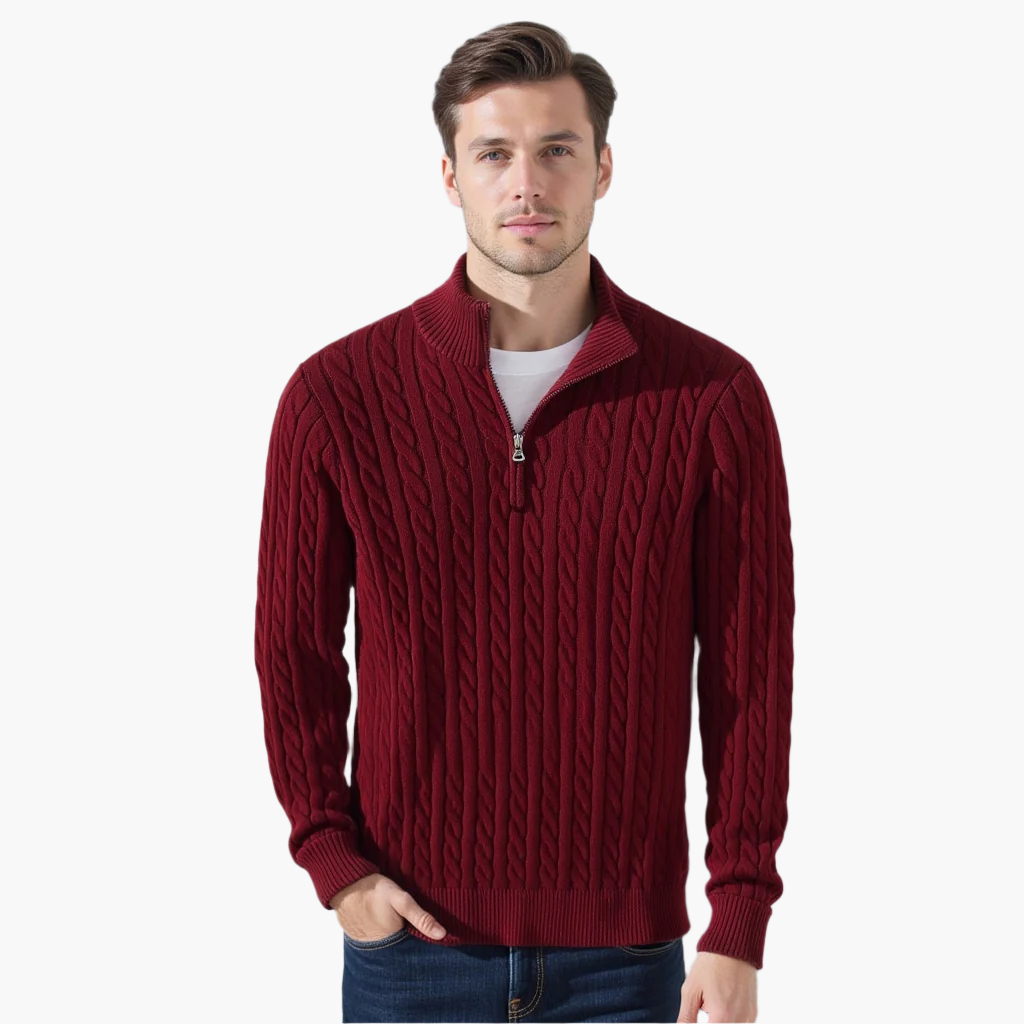 Evelio | Jersey de ochos con media cremallera