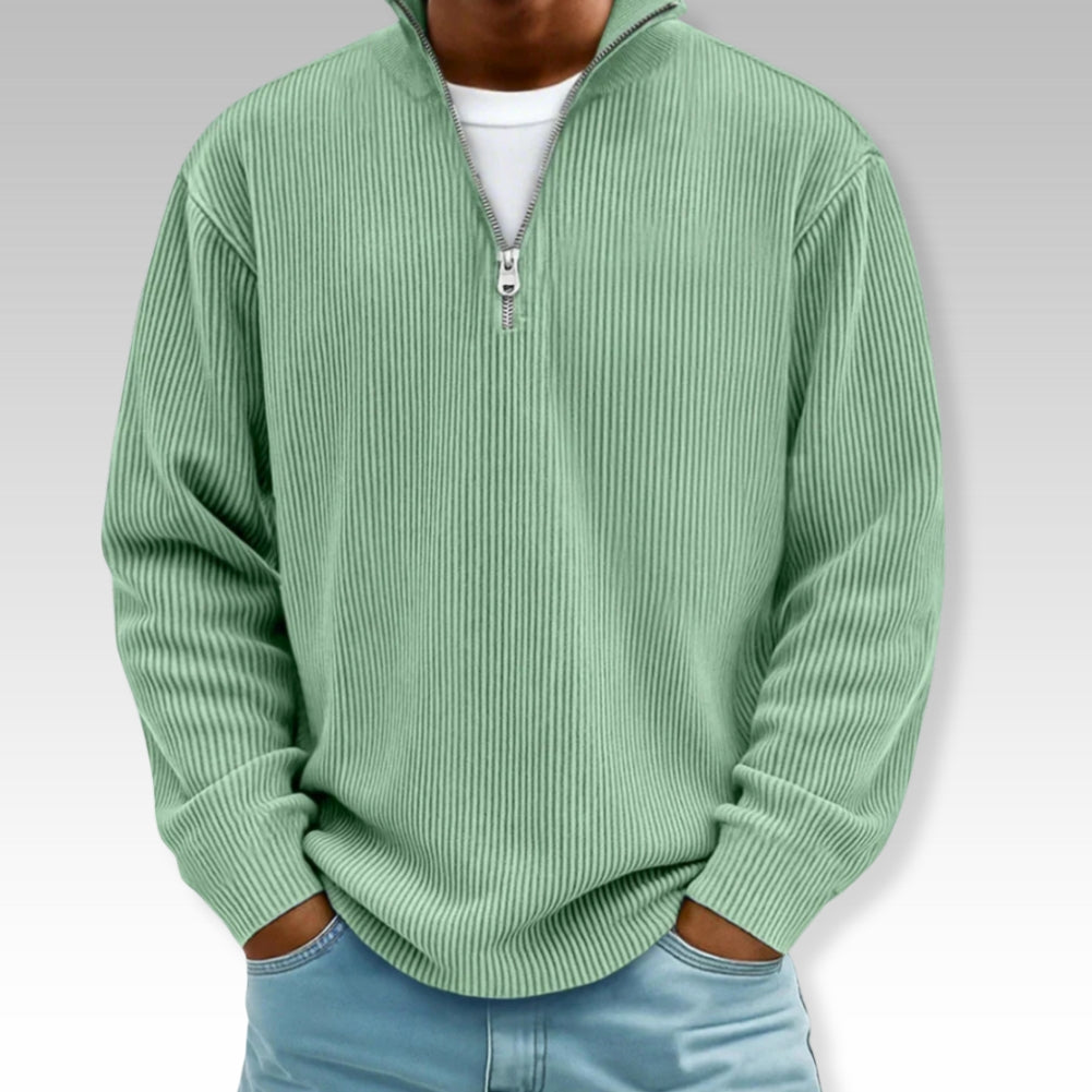 Tom | Camiseta relajada de manga larga con cuello de cremallera