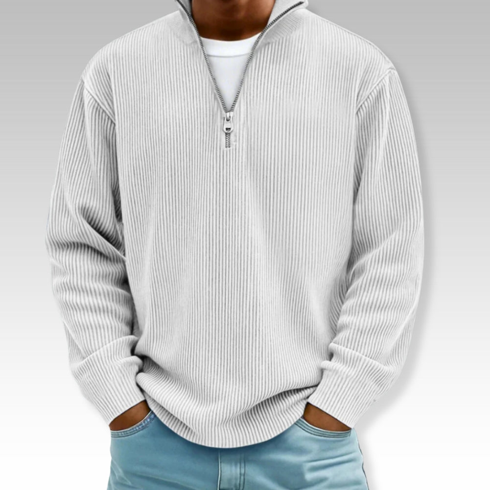Tom | Camiseta relajada de manga larga con cuello de cremallera