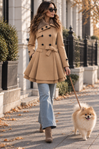 Oriana | Chaqueta de invierno cruzada con cuello de pelo