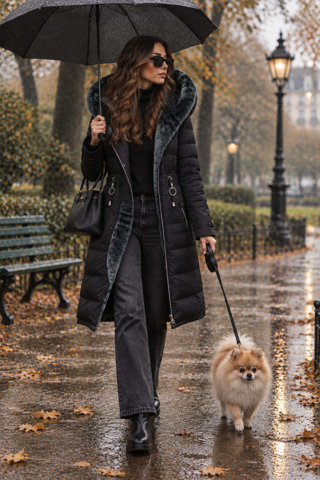 Teresa | Chaqueta acolchada con capucha de peluche