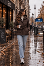 Mónica | Chaqueta acolchada con capucha y cinturón