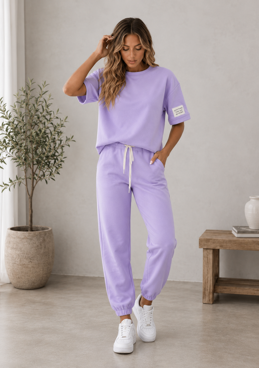 Aitziber | Conjunto de estar por casa con pantalón de cordón