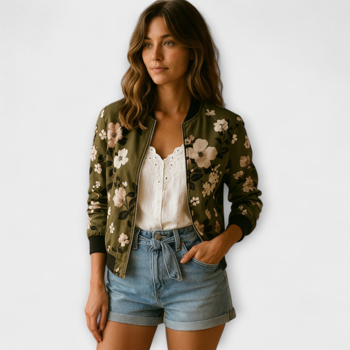 Lúa | Bomber ligera con estampado floral
