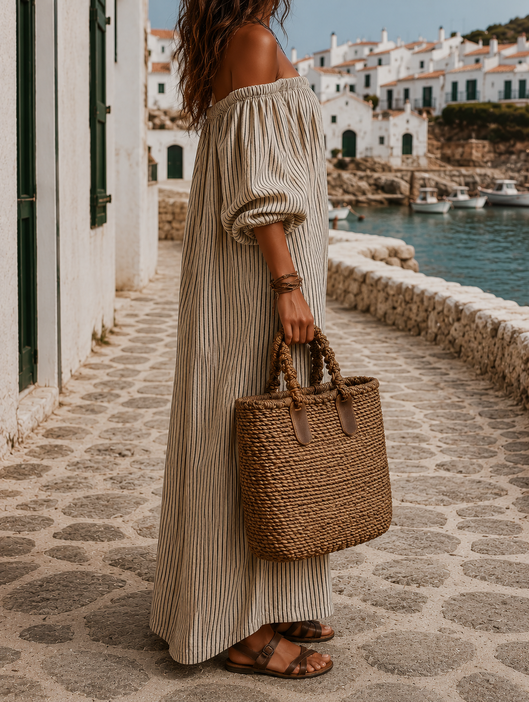 Malin | Vestido maxi vaporoso con mangas largas