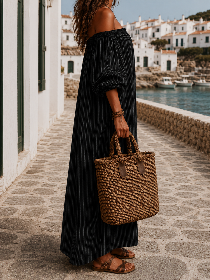 Malin | Vestido maxi vaporoso con mangas largas