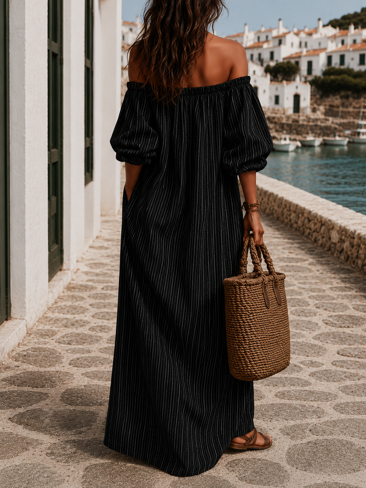 Malin | Vestido maxi vaporoso con mangas largas