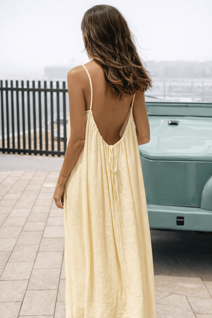 Luna | Vestido maxi con espalda descubierta