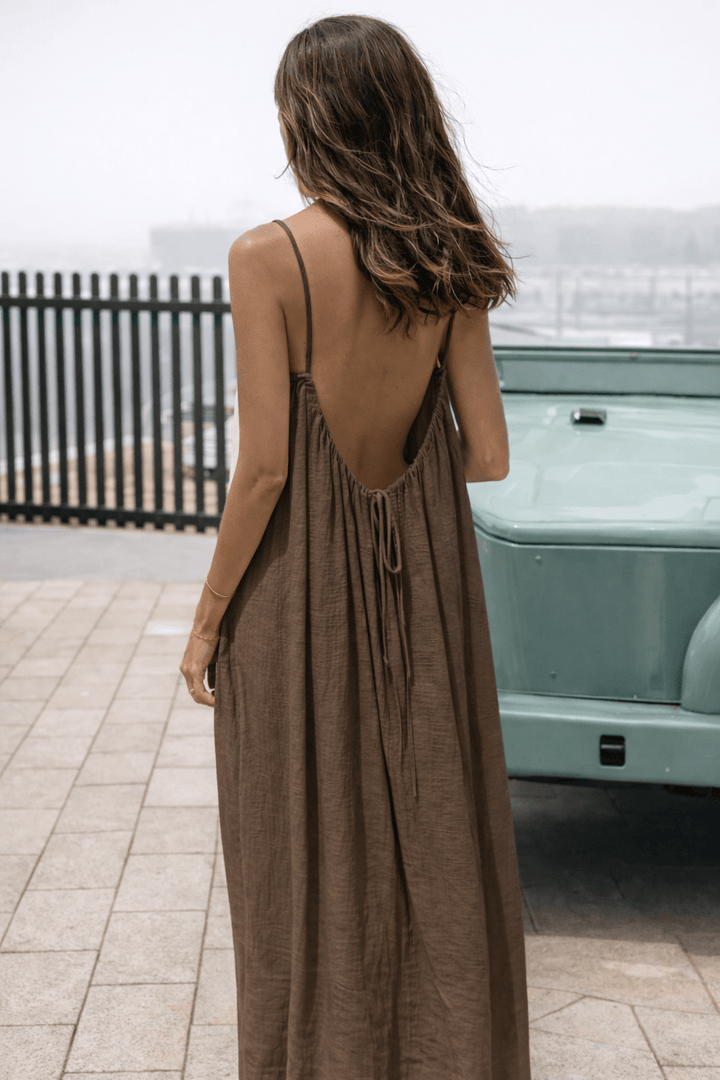 Luna | Vestido maxi con espalda descubierta