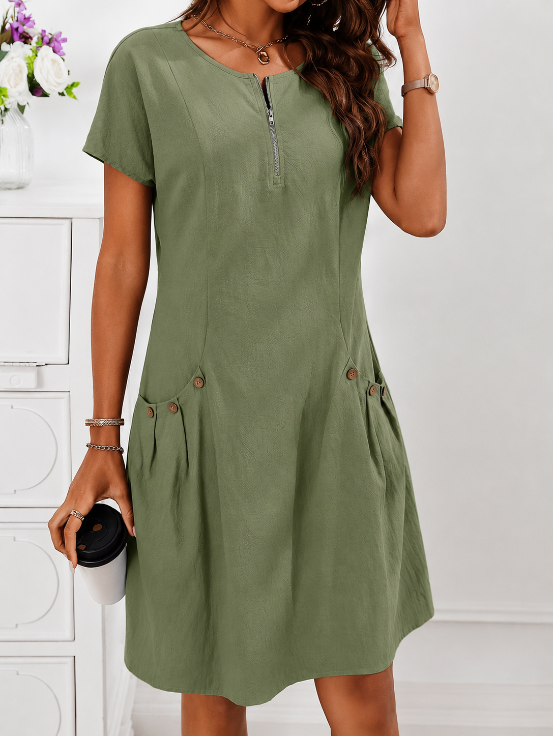 Hanna | Vestido de verano de mezcla de lino