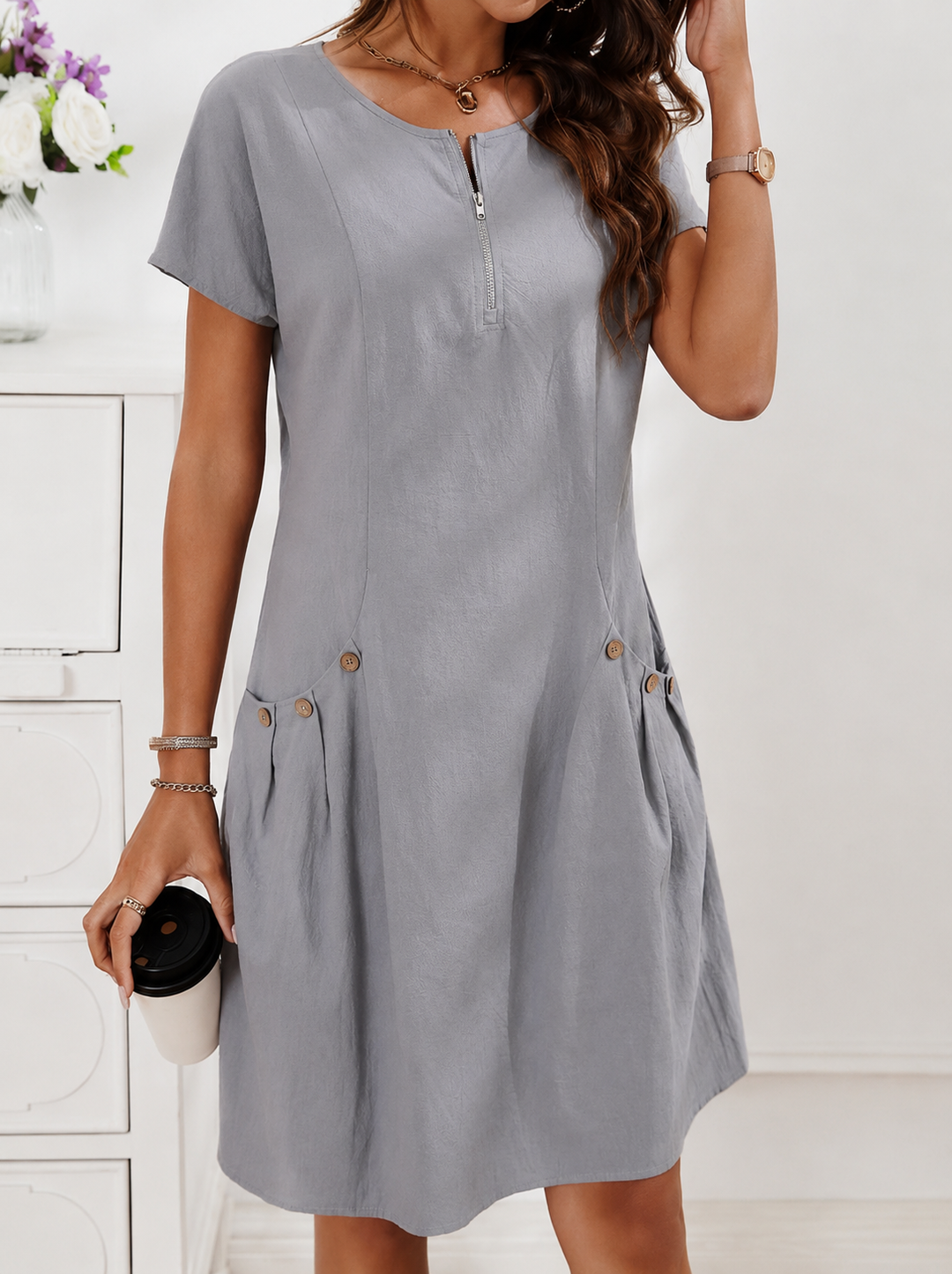 Hanna | Vestido de verano de mezcla de lino