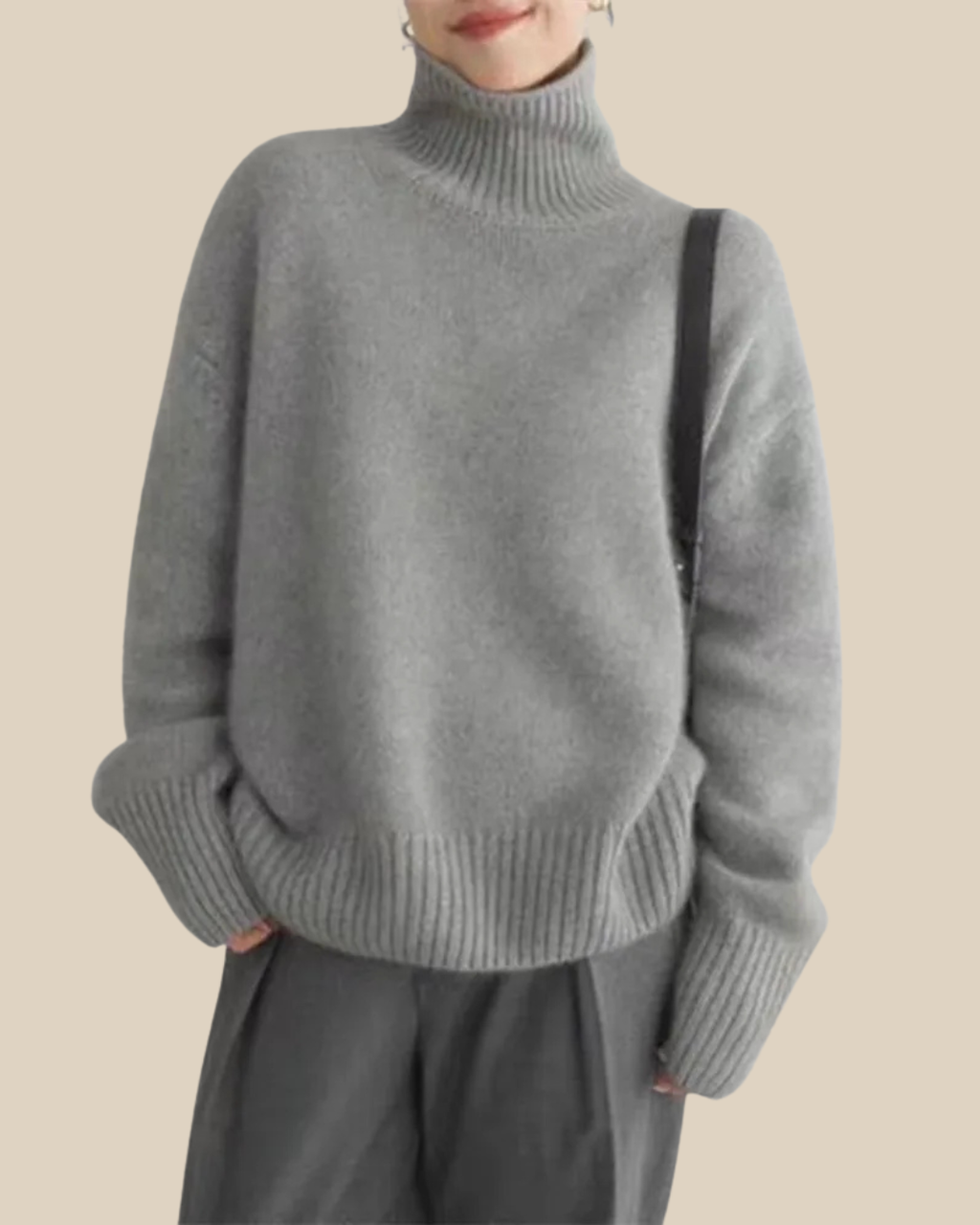 Lidia | Jersey de cuello alto en punto suave