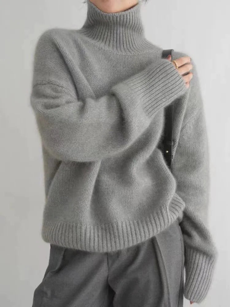 Lidia | Jersey de cuello alto en punto suave