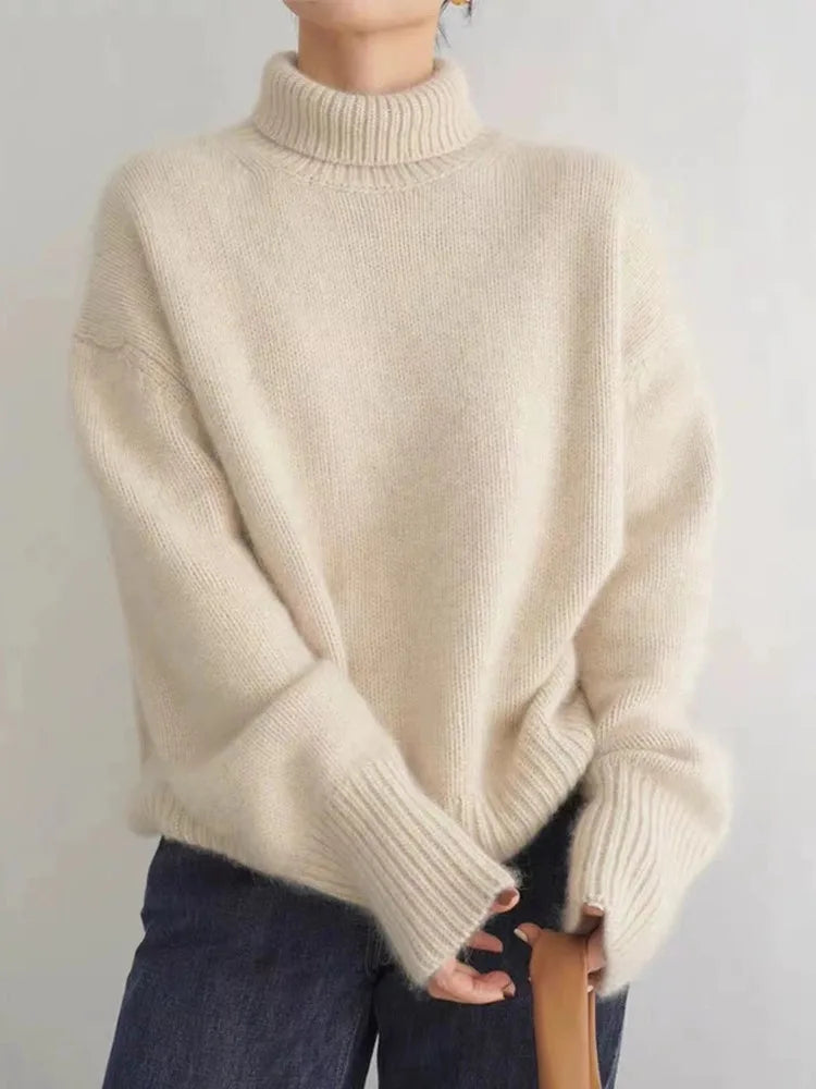 Lidia | Jersey de cuello alto en punto suave