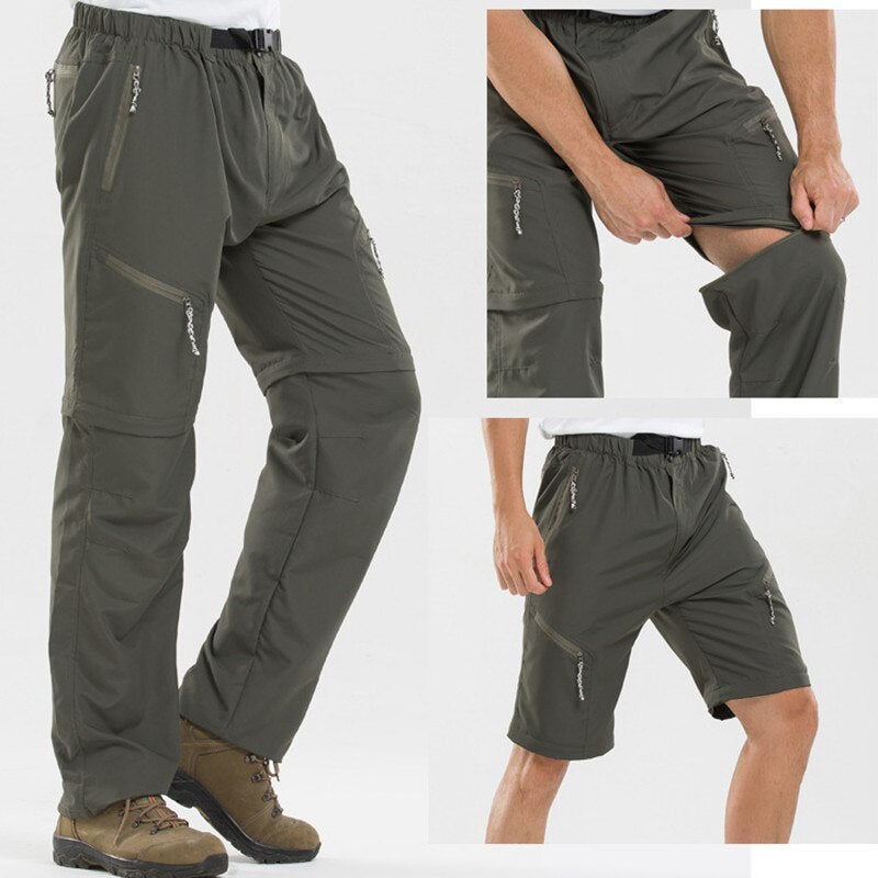 Afritsbare Broek Heren met Elastische Taille en Ritsen bij de Knie