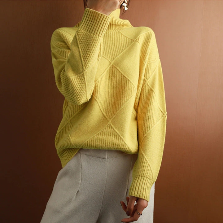 Eulalia | Jersey de cuello alto con dibujo geométrico