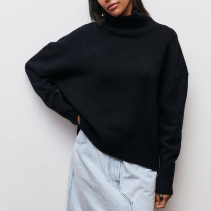 Francisca | Jersey oversize con cuello alto de canalé