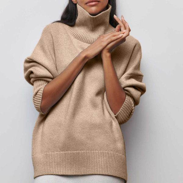 Francisca | Jersey oversize con cuello alto de canalé