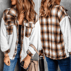 Tussenjas Dames van Warme Fleece met Klassiek Ruitpatroon en Comfort