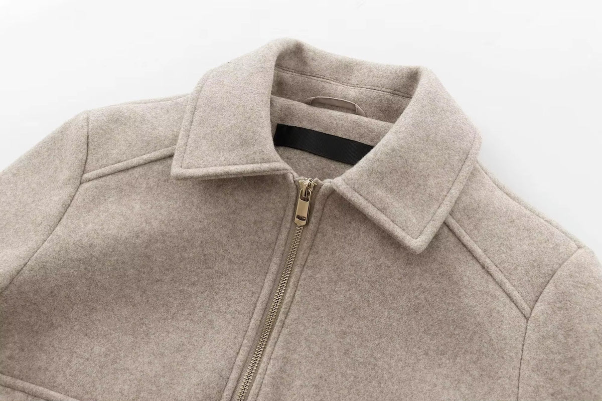 Grace | Weiche strukturierte Reißverschlussjacke