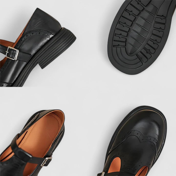 Esmeralda | Zapatos Oxford planos con hebilla