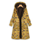Winterjas Dames met Bloemenprint Capuchon en Duurzame Winterwarmte