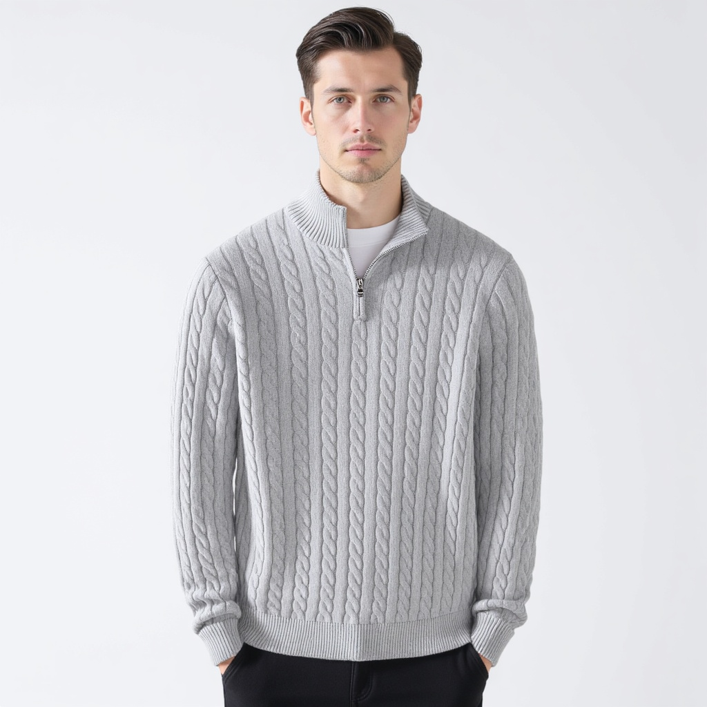 Evelio | Jersey de ochos con media cremallera