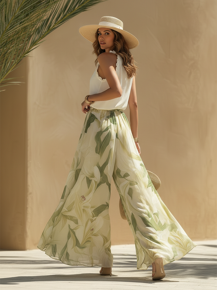 Liara | Conjunto vaporoso de dos piezas con estampado floral